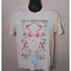 Wild Moccasins Adult Medium Band T-shirt Ivory Tee Gildan